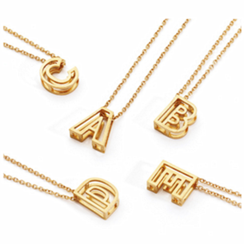 personalized initial jewels maker wholesale custom capital letter necklace vendor web china